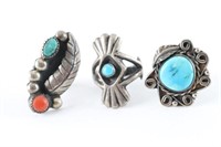 Collection of 3 Navajo American Rings