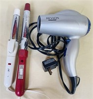 2 Curling Irons & Blow Dryer Ionizer