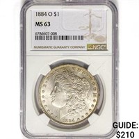 1884-O Morgan Silver Dollar NGC MS63