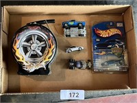 Hot Wheels Tin + Assorted Toy Cars