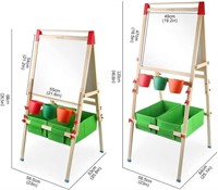 Kids Easel with Paper Roll Double-Sided Whiteboard