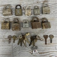(10) Vintage Locks w/ Keys