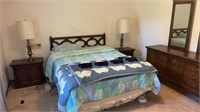 Four piece bedroom set with queen size bed