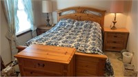 6 piece Pine bedroom set. The end tables are from