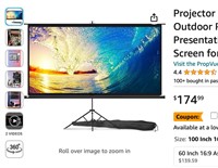 Projector Screen with Stand 100 inch