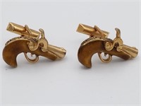 Pair of vintage Swank gun cufflinks
