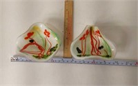 Small Art Glass Folded Bowls U16A