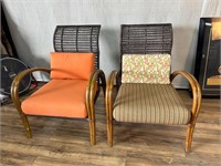 Pair La Cor Cira Aluminum Faux Weave Lounge Chairs