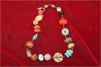Large chunky bead necklace from AZ, turq, jade,