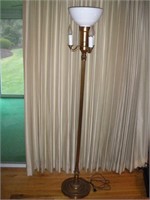Vintage Brass & Metal Floor Lamp  61 Inches Tall