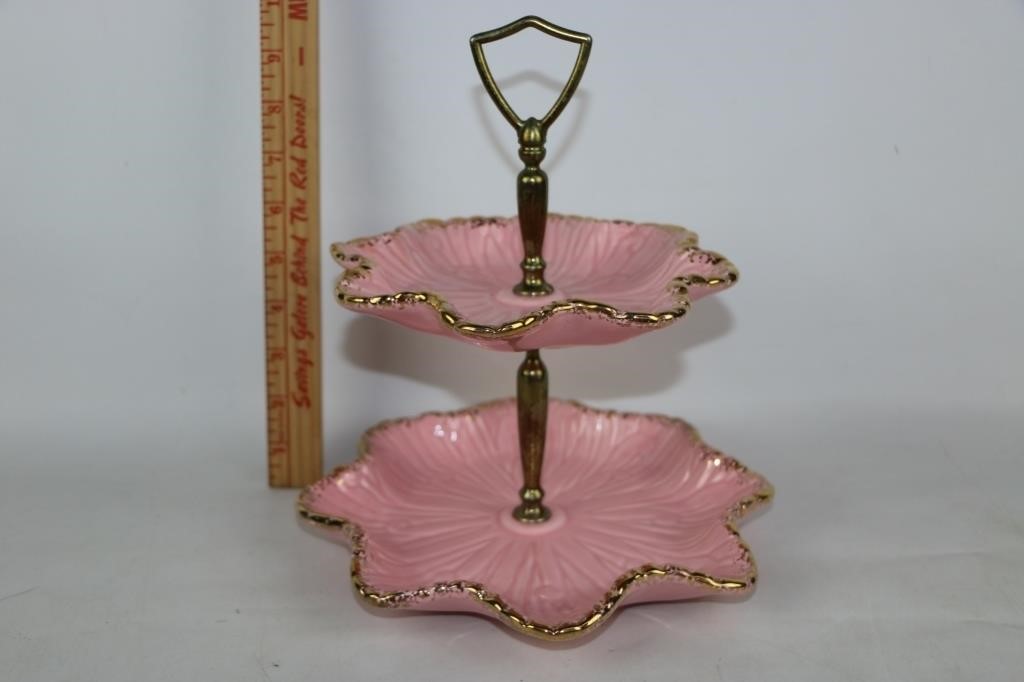 California Pottery 2 Tier Desert Tray in PINK