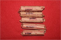 Five Rolls of Wheat Pennies