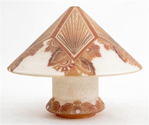 Art Deco Bellova Czechoslovakia Glass Lamp Shade