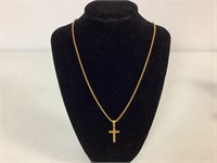 GOLD TONE CROSS NECKLACE