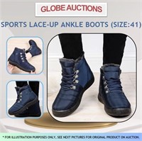 SPORTS LACE-UP ANKLE BOOTS (SIZE:41)