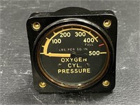 Vintage Aircraft G.E. Low Pressure Oxygen Indicato