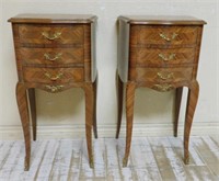 Louis XV Style Marquetry Inlaid Side Cabinets.