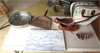 Cutting top, cook pan, bowling ball & shoes
