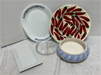 Variety Of Platter Trays With Decorative Bowl