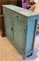 Antique style blue cupboard with two drawers on