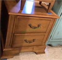 Two drawer night stand made with solid woods,