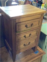 Small three drawer rustic look side table