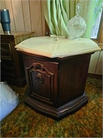 Octagon table with cultered marble top