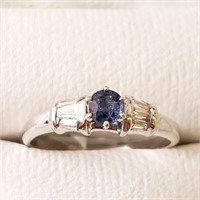 $160 Silver Sapphire(0.35ct) Ring