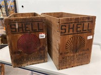 2 x Wooden Shell Boxes