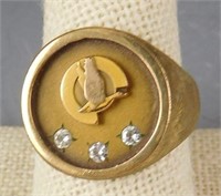 Lot # 4092 - 10k Gold men’s ring with diamonds