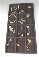 Lot # 4098 - Tray lot of mostly sterling jewelry: