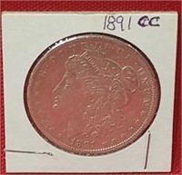 1891 Cc Carson City Morgan Silver Dollar