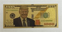 $1,000 DONALD TRUMP 24kt GOLD BILL NOTE