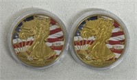 (2) 1oz  SILVER  WALKING LIBERTY COINS