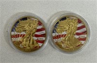 (2) 1oz  WALKING LIBERTY COINS 1oz SILVER COINS