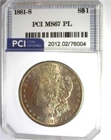 1881-S Morgan MS67 PL LISTS $2000