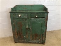 Antique Green Painted Jelly Cupboard
