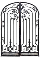 Palatial Iron Gate Doors, Black Painted