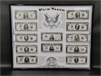 US Currency Face Value Wall Poster