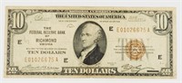 1929 Richmond VA $10 National Currency Note