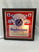 Budweiser Adv. Beer Light/Clock, Working, 13