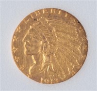 1913 Indian Head Gold $2.50 Quarter Eagle - MS64