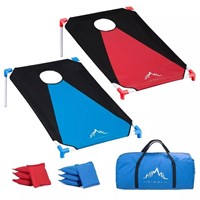 Portable Pvc Framed Cornhole Game Set W/bean Bag