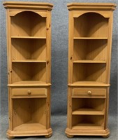Pair Pine Corner Shelves