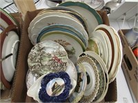 BOX: APPROX. 35 HANDPAINTED & OTHER  PLATES