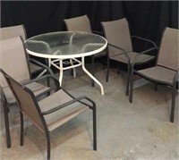 Outdoor Patio Table w/ 6 Matching Chairs -6B