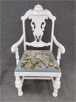 Vintage Splat Back Armchair with Needlepoint on