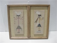 Two 8.5"x 14" Framed Sand Painting