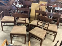 6 Vintage Padded Dining Room Chairs