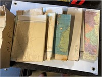 BOX OF VINTAGE MAPS